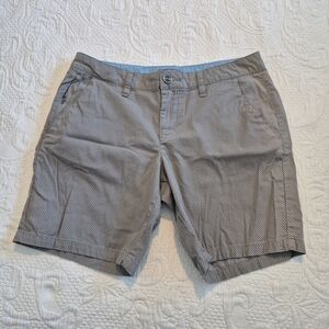 Toad & Co women's size 8 gray tiny geometric pattern shorts VGUC